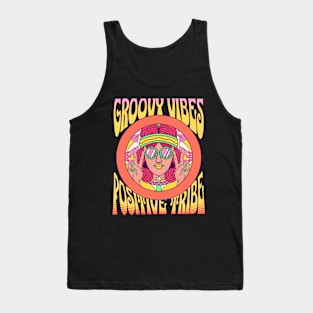 Groovy Vibes Positive Tribe Vintage Hippie Design in Bright Colors Tank Top